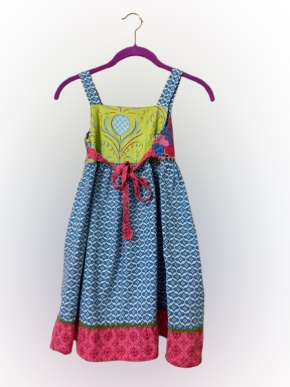 Art & Soul Boutique Girls Patchwork Sundress Size 7 Boho Cottagecore Made in USA